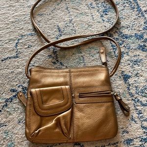 Gold Leather Crossbody